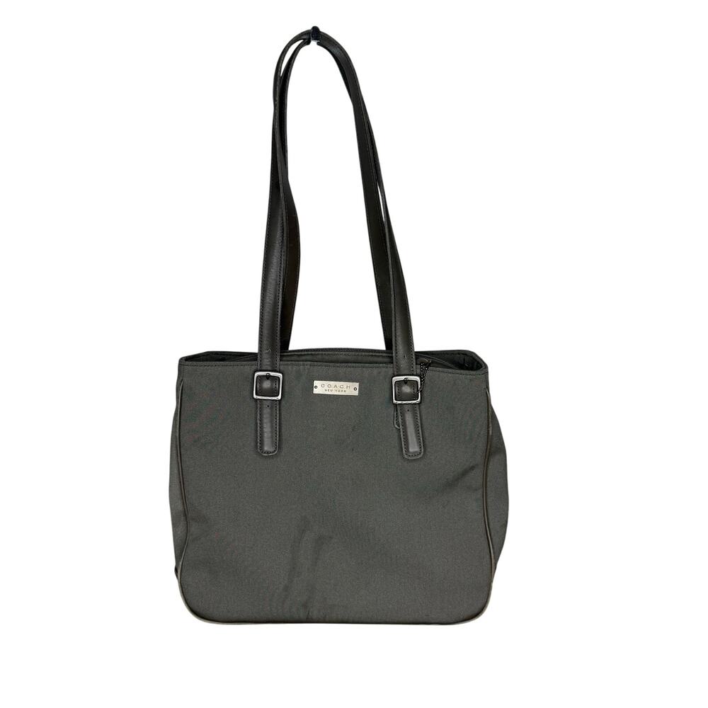 Coach Vintage Plain Gray and Brown Shoulder Bag Medium